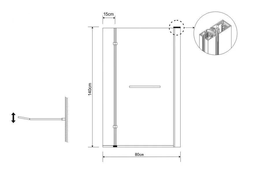 Шторка для ванны Grossman 80х140 см распашная - фото 2