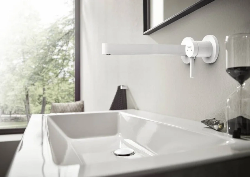Смеситель для раковины Hansgrohe Finoris белый матовый, современные, hi-tech - фото 3
