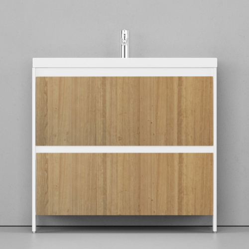 Тумба под раковину напольная Velvex Klaufs 88 см белая/шатане, по запросу - фото 2