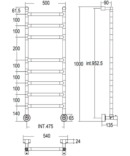 Полотенцесушитель водяной Margaroli Sereno 484-8M, 8 секций - фото 2