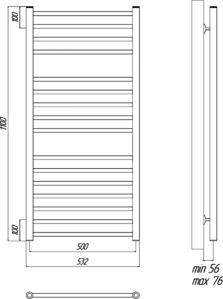 Полотенцесушитель электрический Lemark Ursus LM72116EBL 50х110 см из нержавеющей стали - фото 3