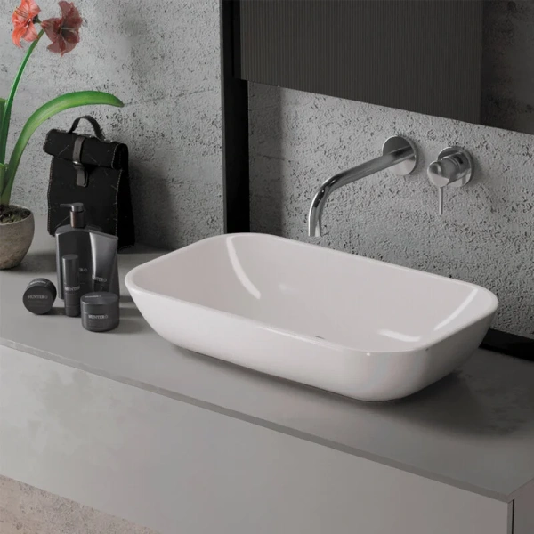 Раковина Sanita Luxe Infinity 60 см прямоугольная, из санфарфора - фото 7