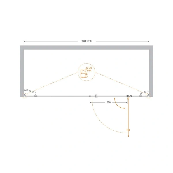 Душевая дверь в нишу Cezares Verona 185 см стекло прозрачное - фото 2