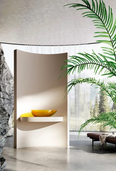 Раковина Abber Kristall 60 см желтая - фото 4