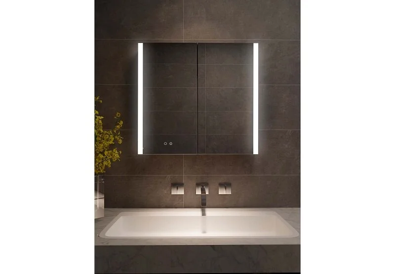 Зеркальный шкаф с подсветкой Акватек 80 см алюминиевый корпус, 80 см - фото 3