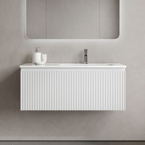 Тумба под раковину подвесная Sancos Snob R 1.0 100 см правая bianco, современная, hi-tech - фото 3
