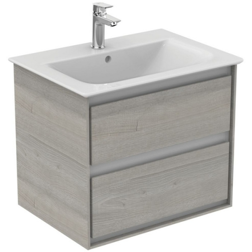 Тумба под раковину подвесная Ideal Standard Connect Air 60 см светло-серое дерево, белый матовый - фото 6