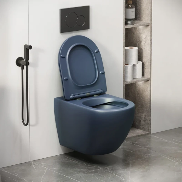 Унитаз подвесной Grossman Color синий матовый - фото 3