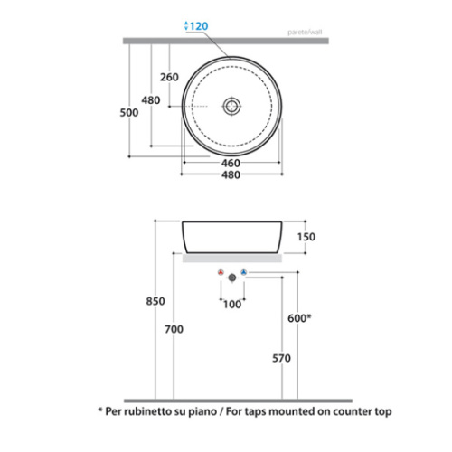 Раковина накладная Globo Bowl+ GE048 - фото 4