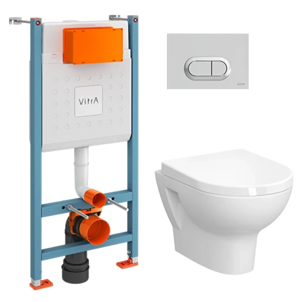 Унитаз с инсталляцией и панелью управления, сиденье с микролифтом, VitrA Zentrum - фото 1