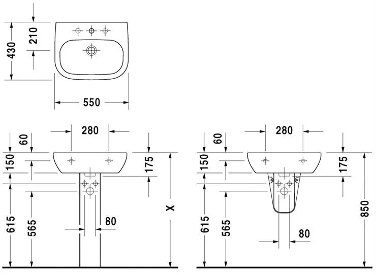 Раковина Duravit D-Code 55 см белая - фото 2
