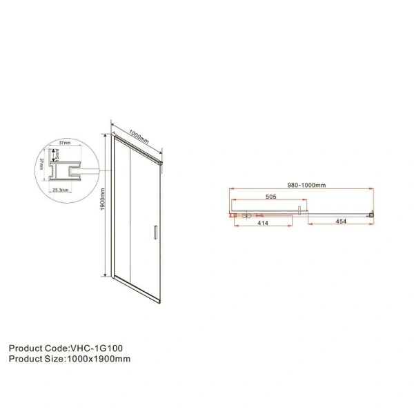 Душевой уголок Vincea Garda 120х100 см профиль черный, 120x100 - фото 5