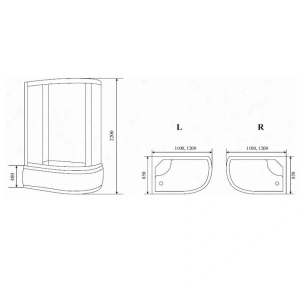 Душевая кабина Timo Comfort 120x85 см правосторонняя стекло прозрачное - фото 2