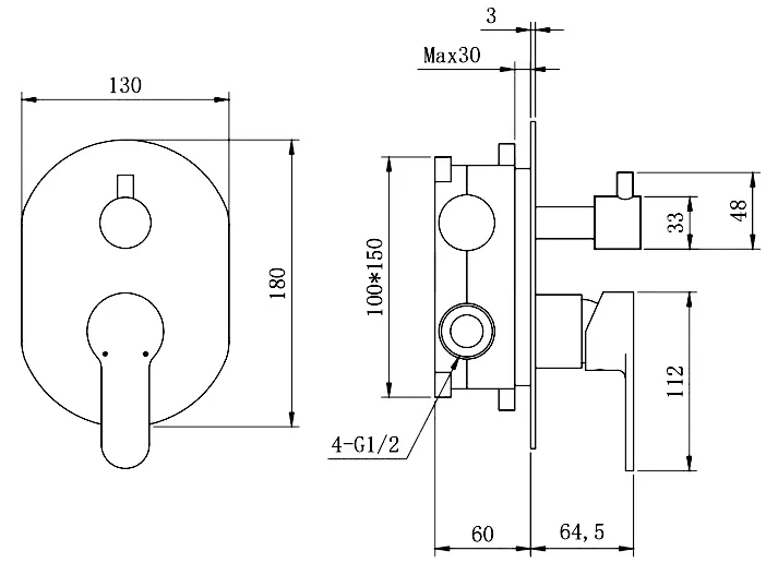 Душевой комплект Berges Nardis 3R оружейная сталь, современные, hi-tech index_1 - фото 9