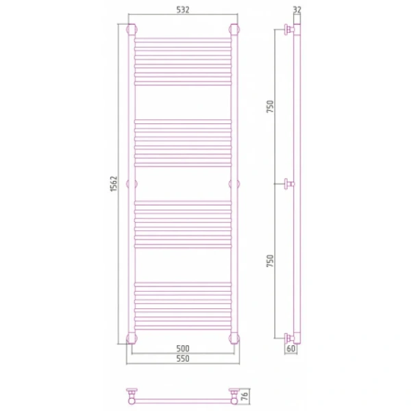 Полотенцесушитель водяной Сунержа Богема+ 50х150 см состаренная бронза, современные, hi-tech - фото 2