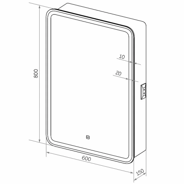 Зеркальный шкаф с подсветкой Misty Элиот 60 см левый - фото 2