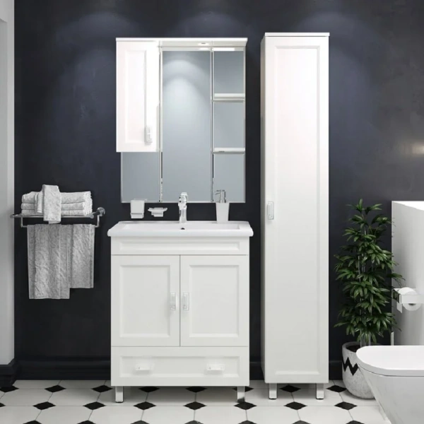 Зеркальный шкаф с подсветкой Misty Дива П-Див04085-013 85 см с полками, под выключатель - фото 6