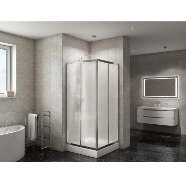 Душевой уголок BelBagno Due 90x90 см стекло текстурное, 90х90 - фото 5
