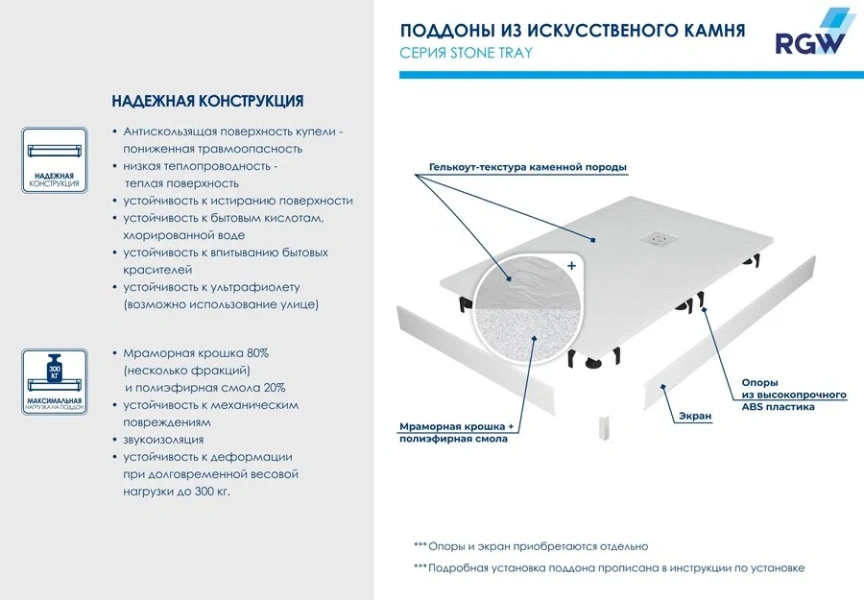 Душевой поддон RGW Stone Tray ST/R-Tr 90х90 см терракот, 90х90 см - фото 5