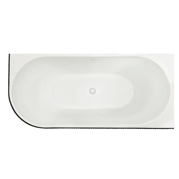 Ванна акриловая Royal Bath Nero RB710302BL-L-WT/RB710302BL-R-WT, 170 x 78 см, левая/правая, цвет белый/черный - фото 1