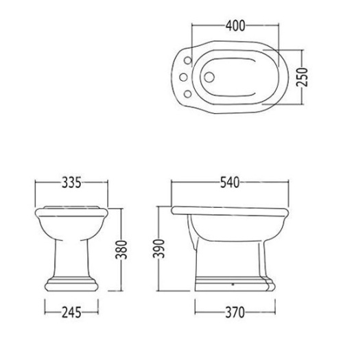 Биде напольное, смеситель на 1 отверстие, цвет чёрный, Devon&Devon New Etoile - фото 2