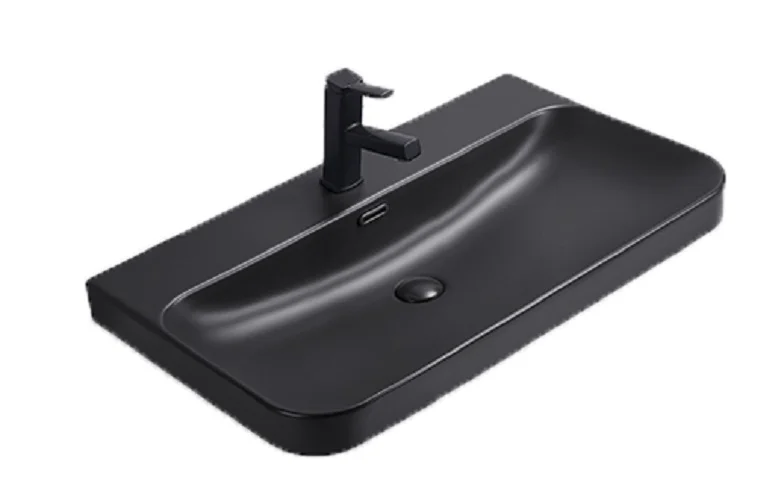 Раковина GID Integrado Bm9580s 81 см черная - фото 1