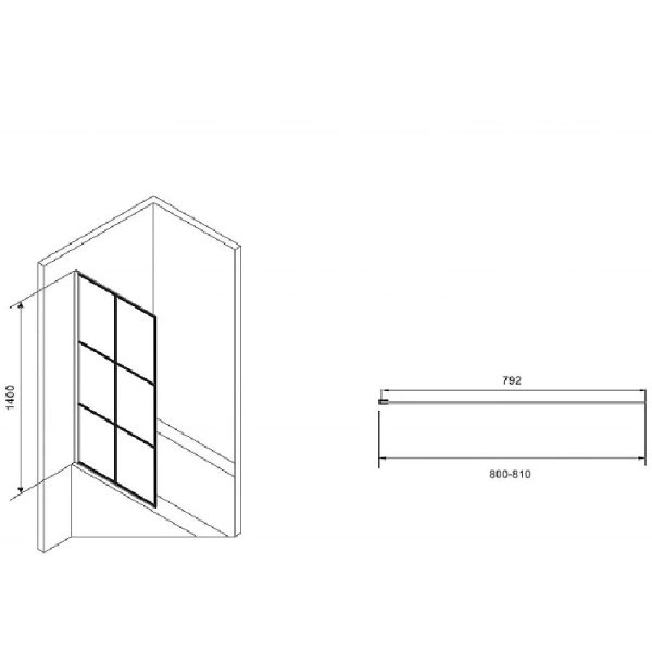 Неподвижная стенка Abber Immer Offen 80x140 см стекло прозрачное с рисунком, 80 см - фото 2