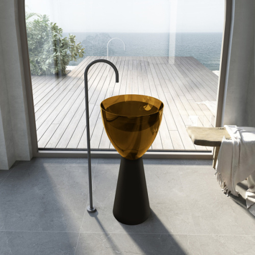 Раковина напольная Abber Kristall черный/оливковый, напольные, свободностоящие - фото 3