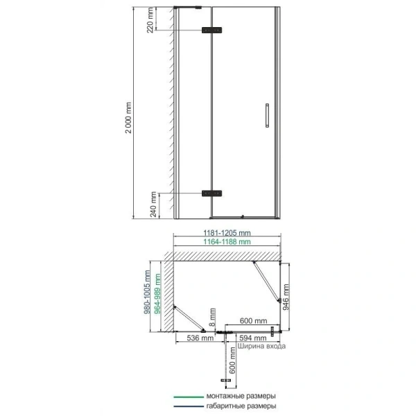 Душевой уголок WasserKRAFT Aller 120х100 см правый, современные, hi-tech - фото 3