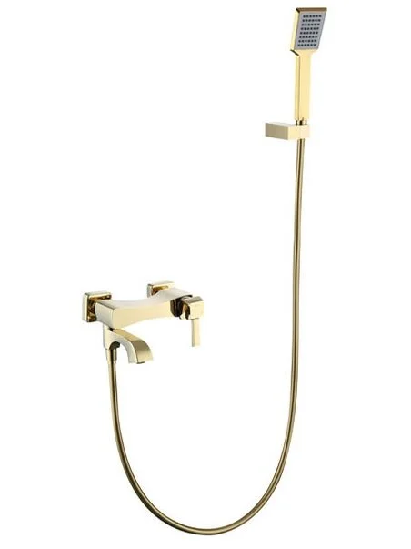 Смеситель Caprigo Diamante, 50-010-oro, для ванны и душа, с душевым гарнитуром, золото - фото 1