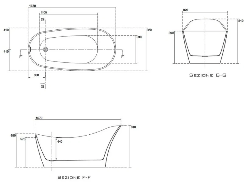 Ванна акриловая свободностоящая Kerasan Waldorf 743201 167х82 см, акриловые index_1 - фото 10