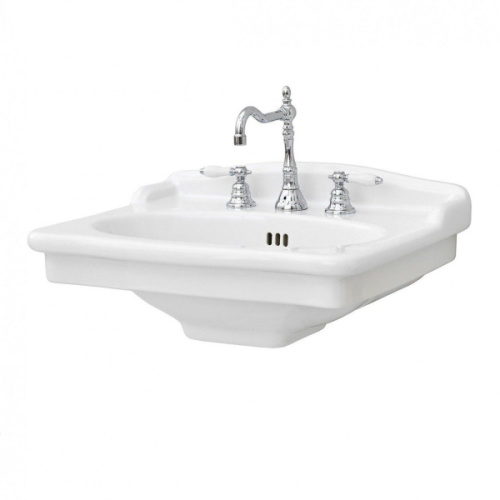 Раковина консоль ArtCeram Hermitage HEL002 68 см со стеклянной полкой