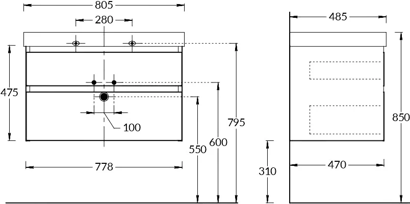 Тумба под раковину подвесная Kerama Marazzi Cubo 80 см белая матовая - фото 3