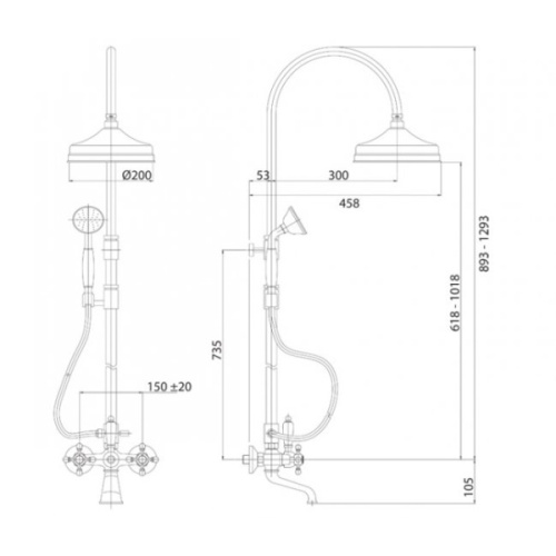 Душевая стойка Cezares Golf хром - фото 2