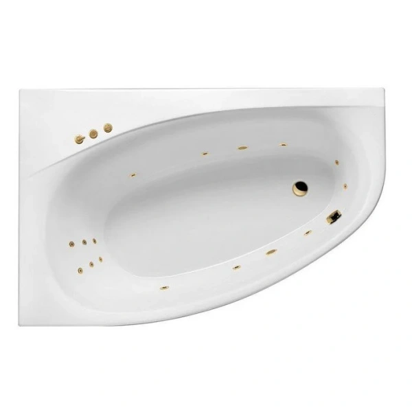Ванна гидромассажная Excellent Kameleon Smart 170 x 110 см, левая, белый/золото, WAEX.KML17.SMART.GL - фото 1