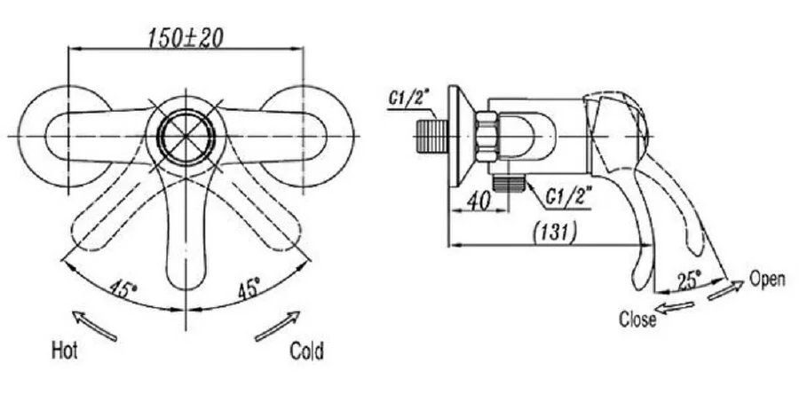 Смеситель для душа Cezares LIRA-C-DM однорычажный - фото 2