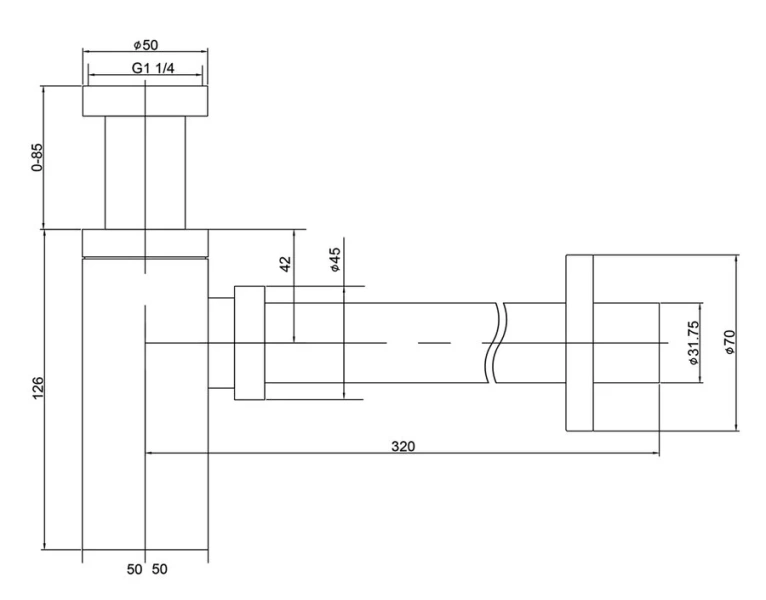 Сифон для раковины Timo золото матовое - фото 2