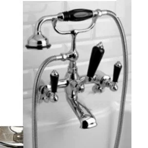 Смеситель для ванны с лейкой и шлангом Devon&Devon Black Dandy MARF40MBD - фото 1