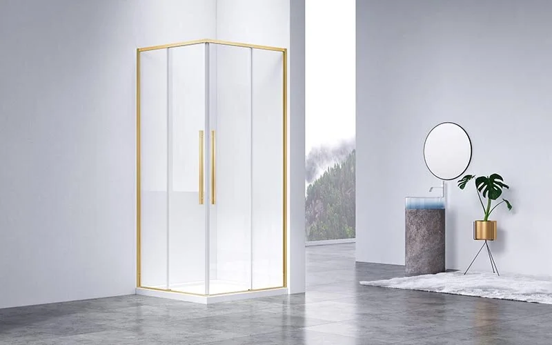 Душевой уголок Vincea Slim-N 100х80 см профиль брашированное золото, золото - фото 4