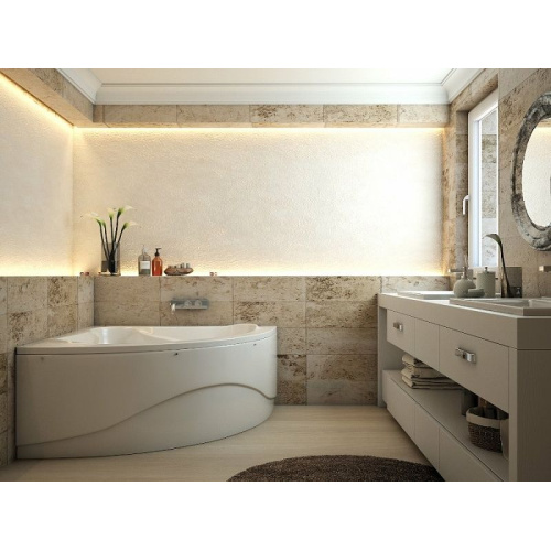 Ванна из литьевого мрамора Эстет Аврора 140x140 см белая глянцевая, угловые - фото 6