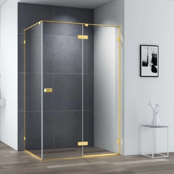 Душевой уголок Cezares Bellagio 120x80 см профиль брашированное золото - фото 1