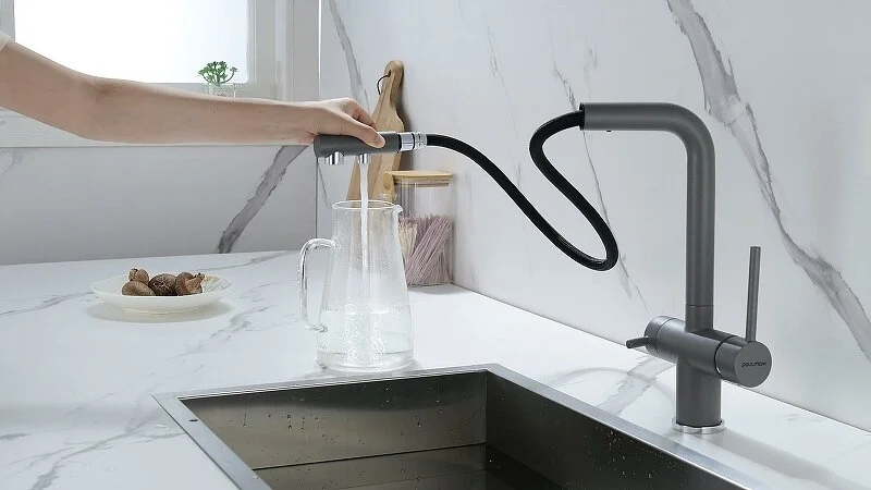 Смеситель для питьевой воды Paulmark Serpentine серый металлик, современные, hi-tech - фото 3