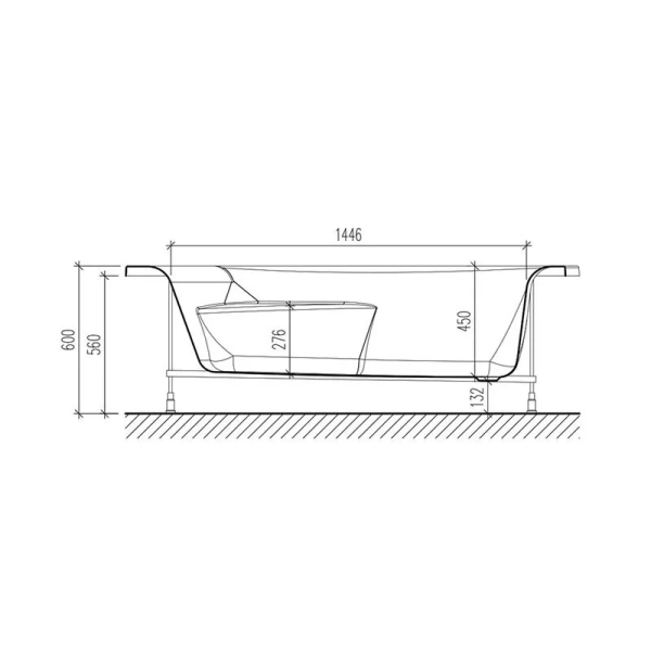 Акриловая ванна Eurolux Como, 170 х 100 см, белая, L/R - фото 3