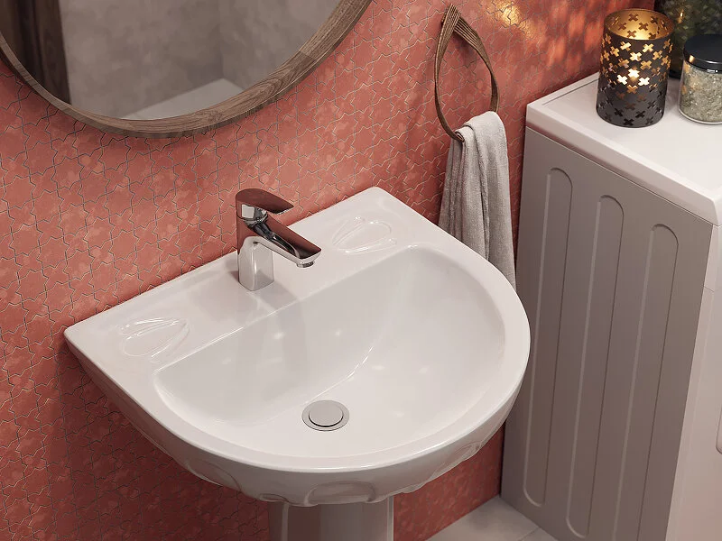 Раковина Santeri Лотос 58 см подвесная, полукруглая - фото 5