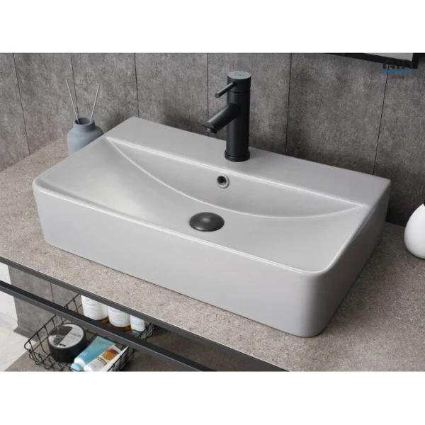 Раковина GID Geometrico Gm1344 61 см серая, в форме чаши, прямоугольной формы - фото 5