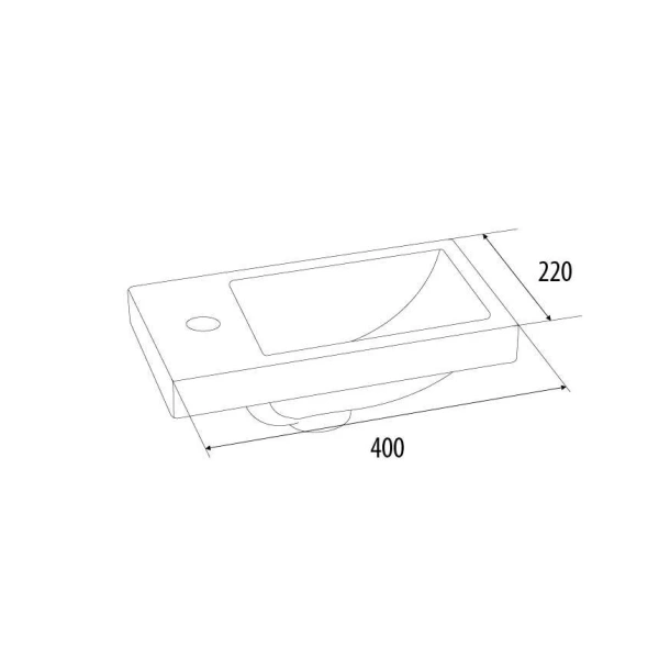 Тумба с раковиной подвесная IDDIS Torr 40 см полки справа, современная, hi-tech - фото 3