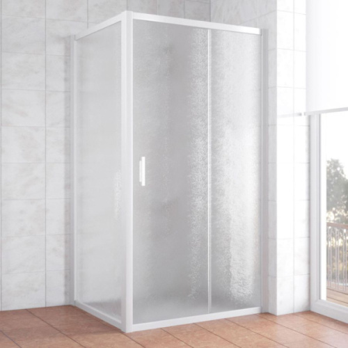 Душевой уголок профиль черный глянцевый стекло шиншилла Vegas-glass - фото 1