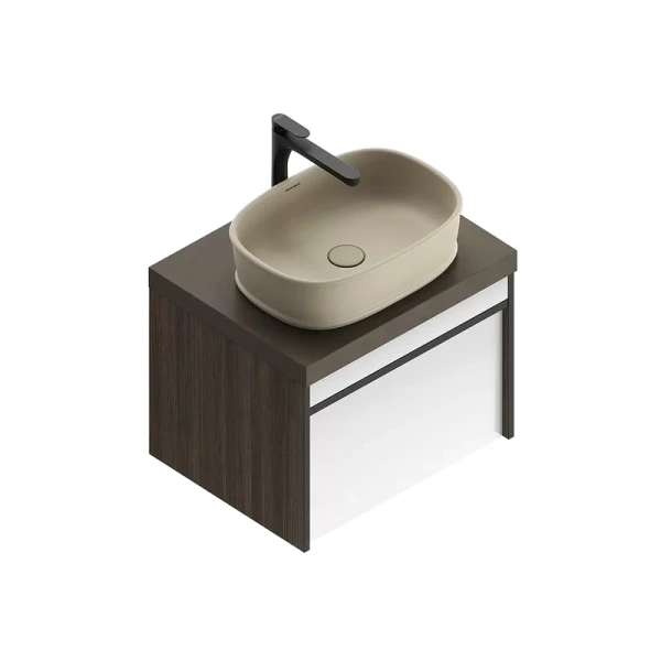 Тумба под раковину подвесная Kerama Marazzi Modula 60 см арабика, моноблок, под накладную раковину - фото 5