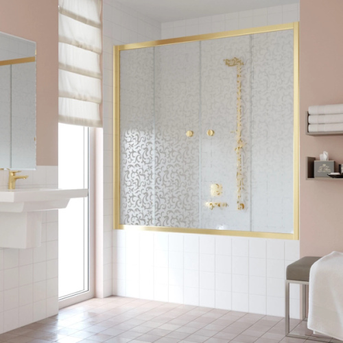 Душевая шторка на ванную стекло фея Vegas-glass Z2V 160 R03, узорчатые - фото 6