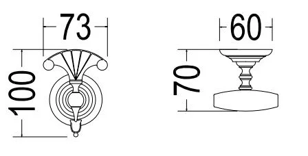 Крючок для ванной, цвет хром, Devon&Devon Chelsea, по запросу - фото 2